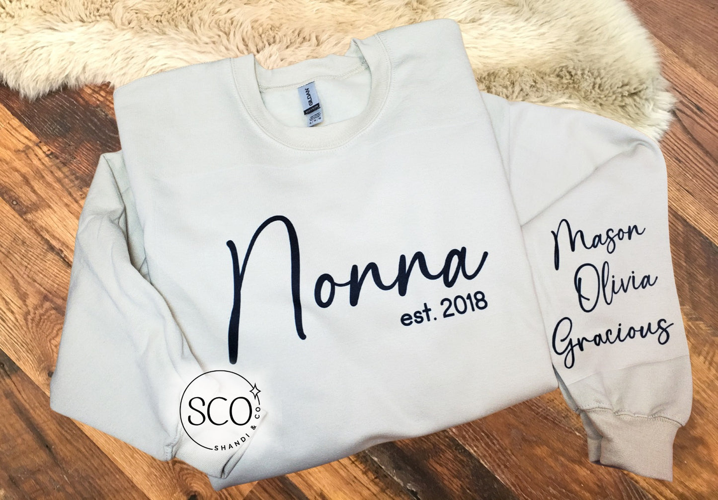 Grandma  | Personalized Sleeves | Crewneck Sweatshirt