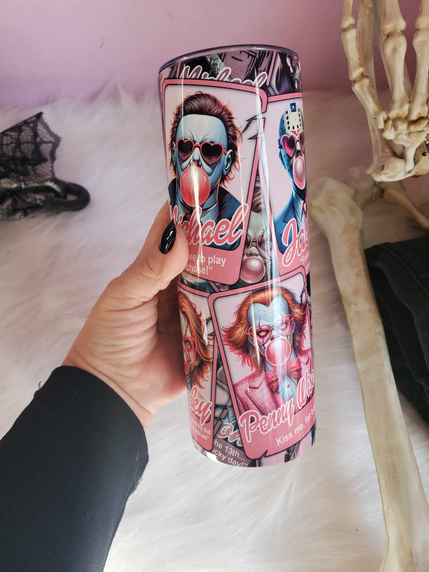 Horror Boys | Pink Bubblegum Barbie Style | 20 oz Tumbler | Ready to Ship