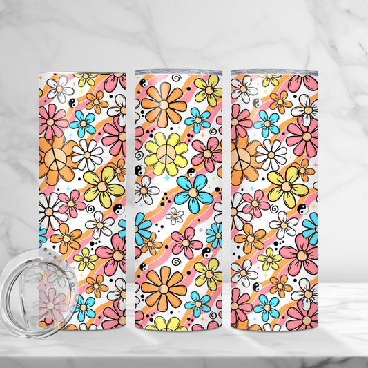 Colorful Retro Florals | 20 oz Tumbler