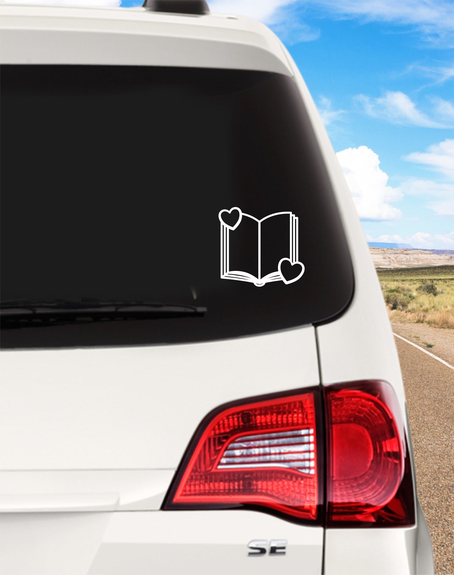 Book + Hearts | Vinyl Decal