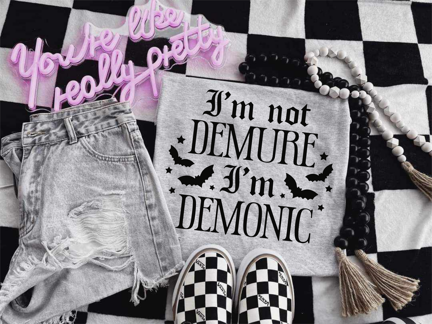 I'm Not Demure, I'm Demonic | Sublimated Tee