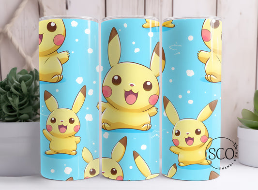 Pikachu | Blue Background |  20 oz Tumbler